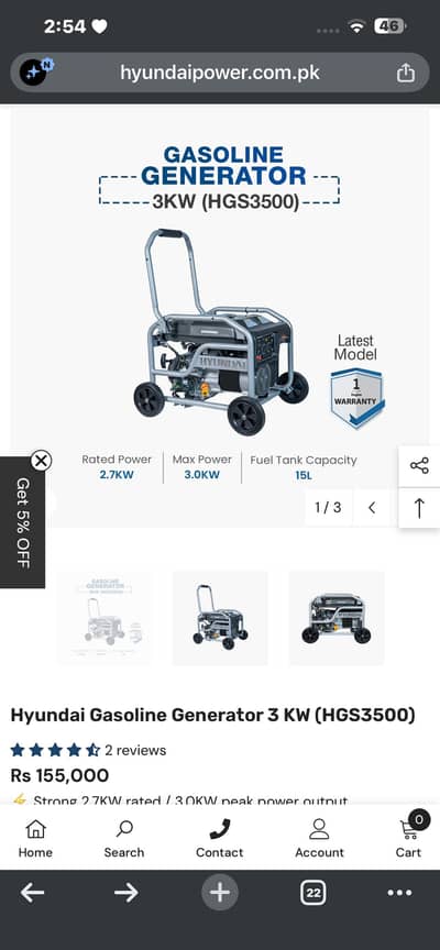 Hyundai generator HGS 3500