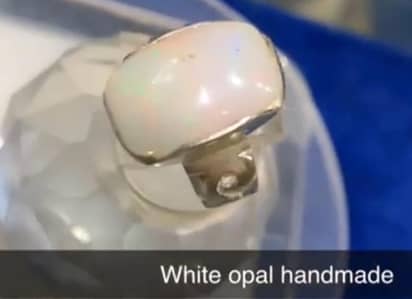 Australian White Fire Opal Ring, 0300-4072011,