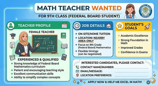 Female math teacher wanted