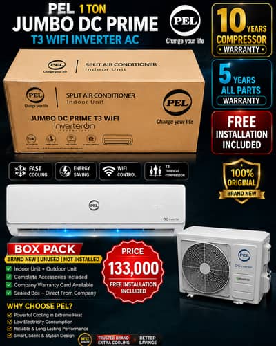PEL 1 Ton Jumbo DC Prime T3 WiFi Inverter AC | Brand New | Free Instal