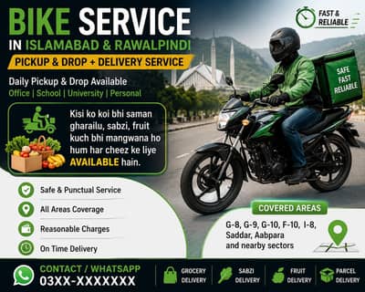 Bike service in islamabad pickup drop home delivery Available