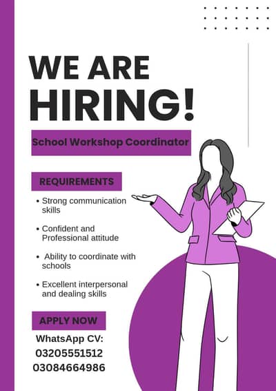 School Workshop Coordinator Required – Female Staff Needed