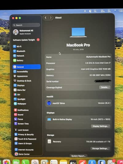 Apple Macbook pro 2019 16 inches 32GB/1TB