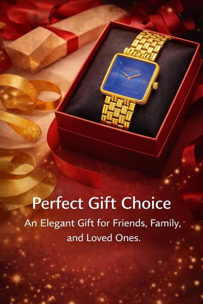 LONGBO Luxury Gold Blue Dial Quartz Watch for Men