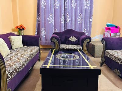 Set Of 3 Velvet Sofa's with Center Table