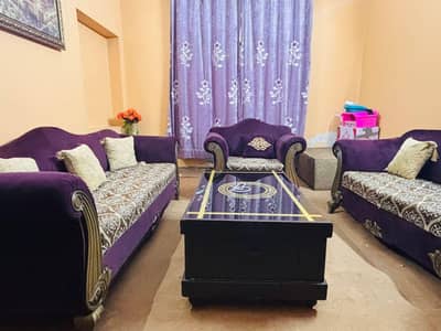 Set Of 3 Velvet Sofa's with Center Table