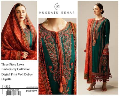 Hussnain Rehar fine quality unstitched suit