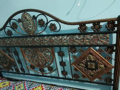 Iron bed without mattress