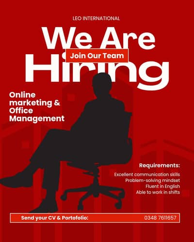 URGENT HIRING MALE AND FEMALE STAFF FOR OFFICE AND ONLINE WORK