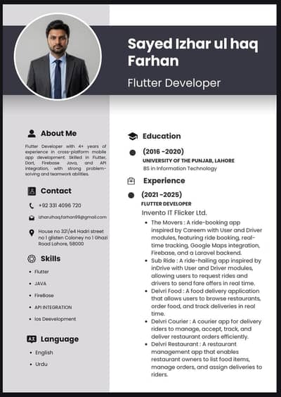 Flutter Mobile App Developer Looking for Job
