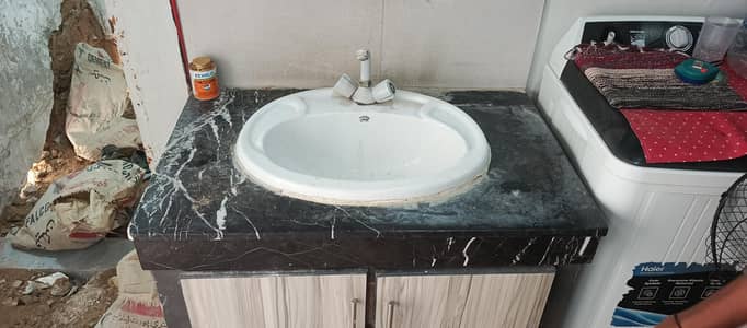 Vanity with Black Granite Marble