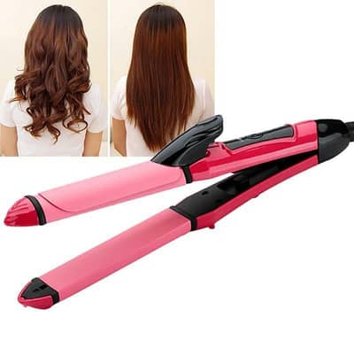2 in 1 hair straightener and curler