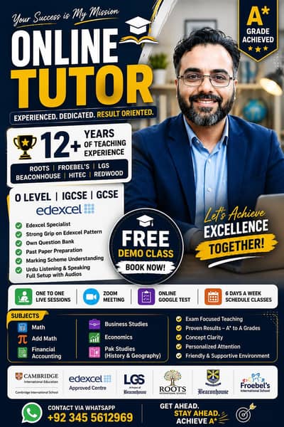 Session 2026/27 Admissions Open – O Level & Edexcel Coaching online