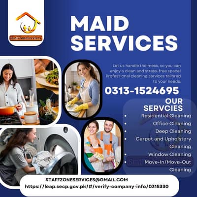 Maids babysitter helper cook nurse attendant housekeeper driver staff
