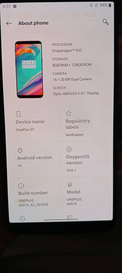 OnePlus 5t 8/128 Pta Pupg Device