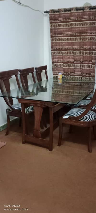 Full size dinning table with chairs pure sheesham wood