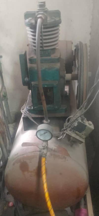 3 HP Air Compressor with Tank & Motor - Good Working Condition