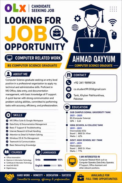 I Need a Job ( Computer Related Work )