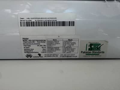 Haier Triple Inverter 1.0 Ton 10/10 Condition
