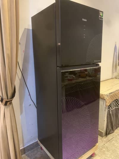 Haier double door refrigerator-excellent condition| black glass finish