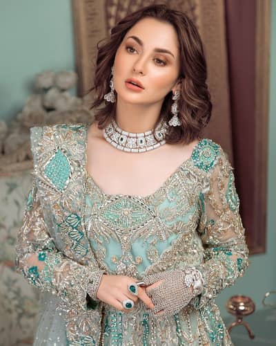 Luxury Mint Green Bridal Maxi Dress – Heavy Hand Embroidered Party We
