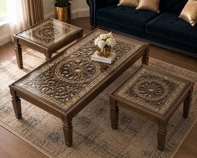 Royal Carved Coffee Table Set