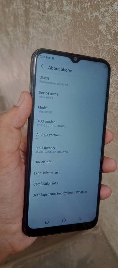 Infinix Hot 8 4.64. gb official pta aproved