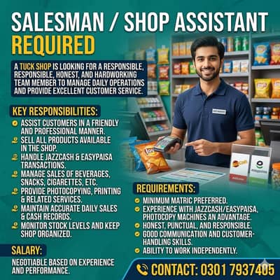 Sales man reqiured