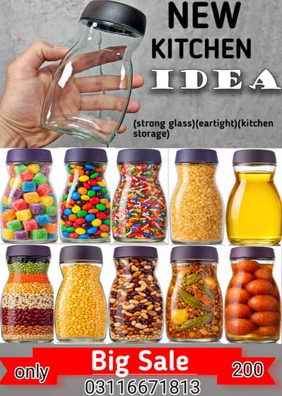 Multipurpose glass jaar container with Lid