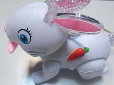 Cute battery operated rabbit music ,light,walk