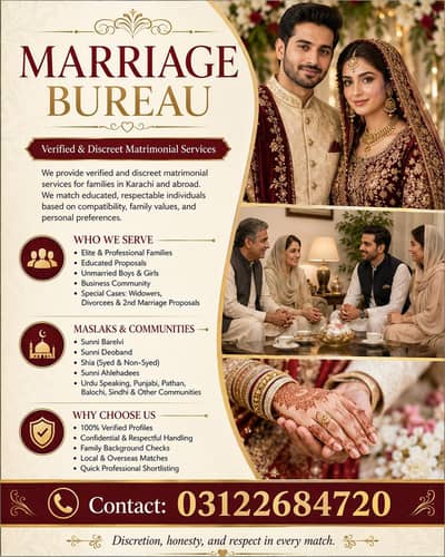Marriage Bureau/Abroad/Proposals/Match Maker/shadi