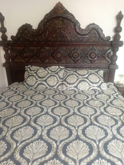 shesham wood king size double bed set for sale