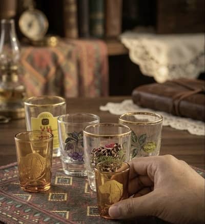 Premium Vintage Shot Glasses Set Unique Designs (6 Pcs)