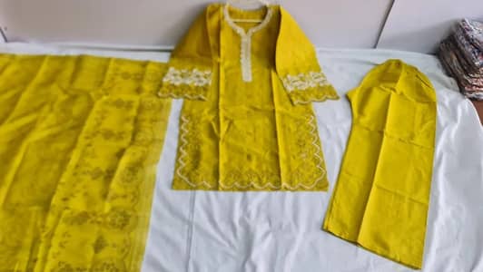 Best out fit yellow colour cotton 3Pcs