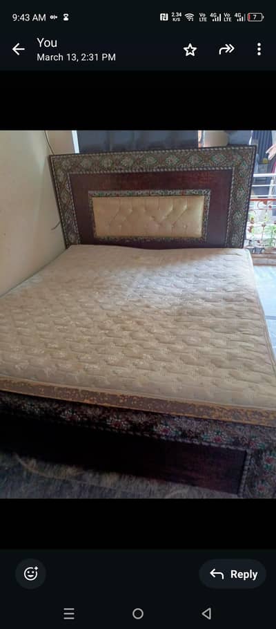 full bed set with dressing table and dishes cabinet