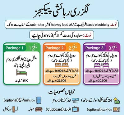 furnished luxury Ac rooms at 6 no chungi multan