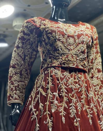 Velvet bridal dress