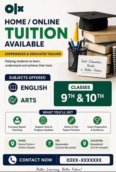 Home Online Tuition Available