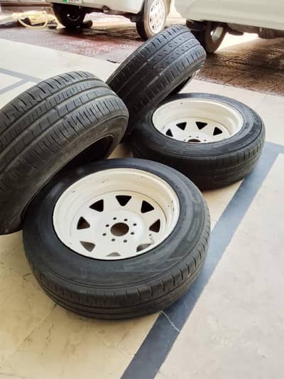15-Inch Deep Dish Steel Rims with Tyres (Set of 4) – 5-Nut Pattern