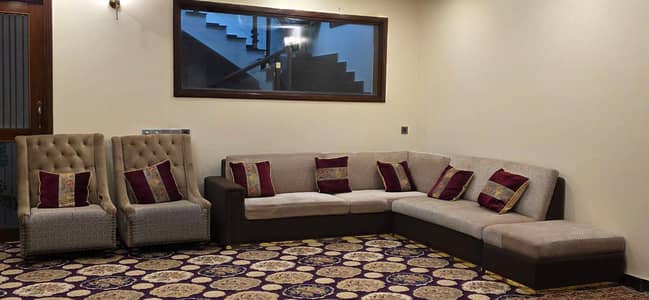 7-Seater L-Shape Sofa Set with 2 Luxury Chairs – Excellent Condition