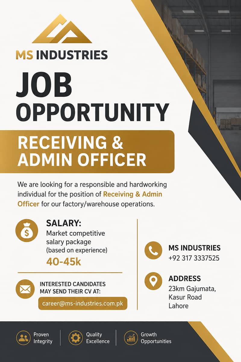 Receiving & Admin Officer 0