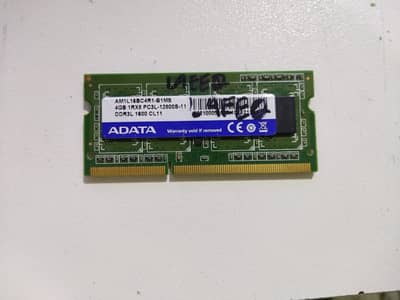4GB Laptop RAM DDR3 PC3-12800 Adata / Samsung