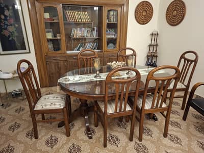 Dinning Table with 6 chairs and glass 9mm/12mm