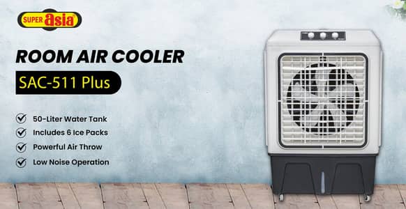 Super asia room air cooler SAC- 511 plus with 6 ice pack