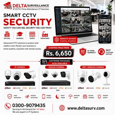 CCTV Camera Installation in Karachi | 2, 4, 6, 8 Camera Packages |