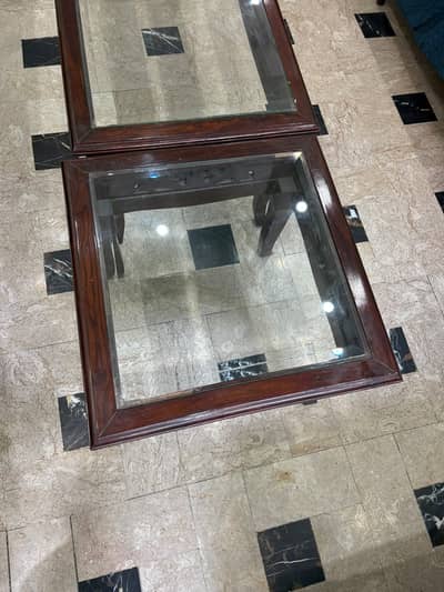 Glass Top Wooden Center Table