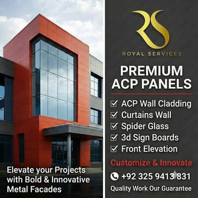 Acp Wall Cladding /12m/Glass/Front Elevation Work/Renovation/ Façades