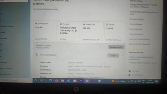 HP Core i7 6th Gen Laptop | 8GB RAM | 250GB SSD | Good Performance