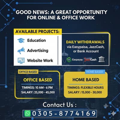 Online Jobs/ Education/ Data Entry/ Typing job/ Part Time Job/Teaching