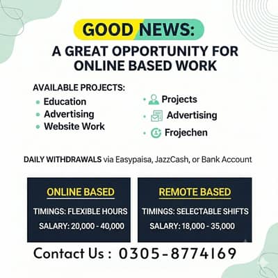 Online Jobs/ Full-Time / Part-Time jobs available / website Work